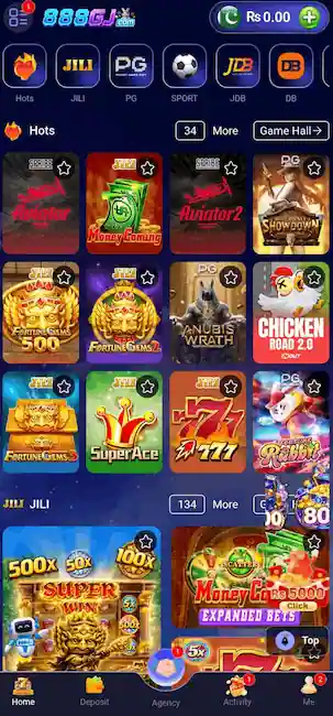 888GJ Game interface show games rewards, balance