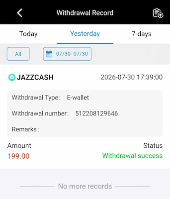Withdrawal proof SS