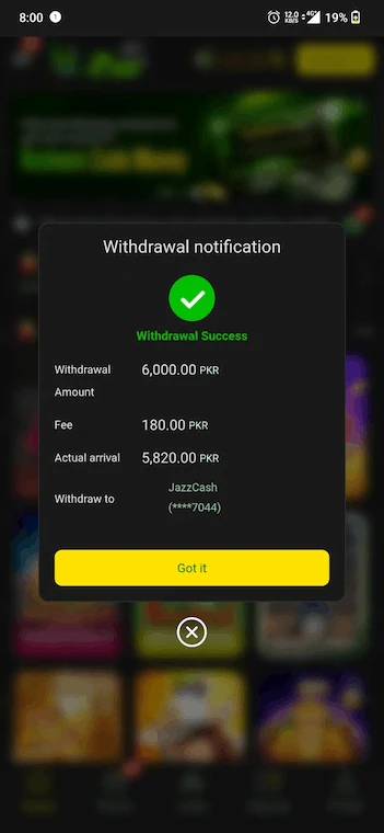 Withdrawal Experience Proof SS