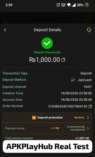 Z555 deposit test SS