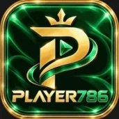 Player786 Game logo with green background and gold crown design