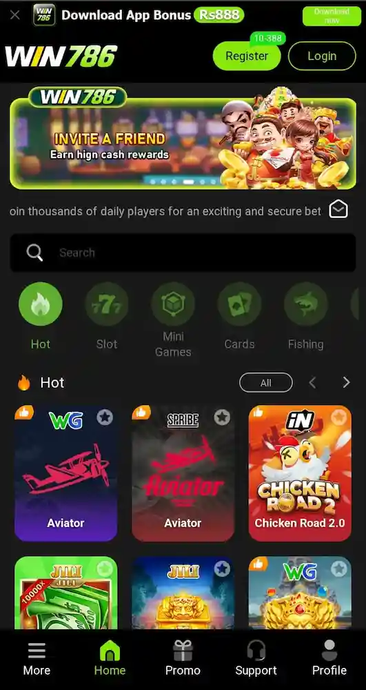 WIN786 Game interface ss