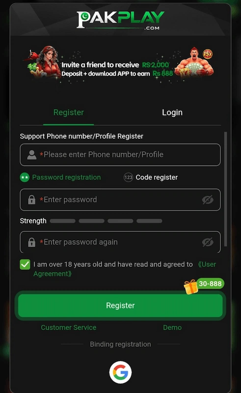 Register and login Page SS